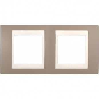 2-постовая рамка SCHNEIDER ELECTRIC UNICA ХАМЕЛЕОН, горизонтальная, БЕЛЫЙ/ КОРИЧНЕВЫЙ