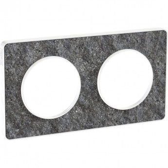 2-постовая рамка SCHNEIDER ELECTRIC ODACE, универсальная, ЧЕРНЫЙ ФОСФОР