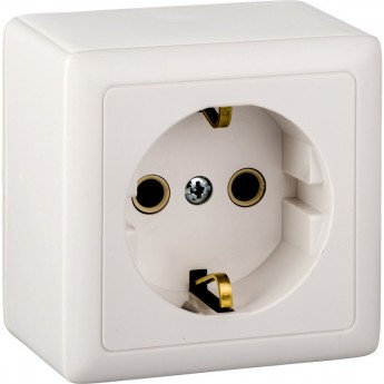 Розетка одинарная SCHNEIDER ELECTRIC ХИТ О/У, с заземлением без шторок ИЗОЛ.ПЛ 16А, 250В, БЕЛЫЙ. Россия