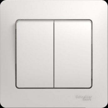 2-клавишный выключатель SCHNEIDER ELECTRIC GLOSSA, сх.5, 10АХ, в сборе, БЕЛЫЙ