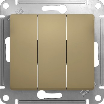 3-клавишный выключатель SCHNEIDER ELECTRIC GLOSSA, сх.1+1+1, 10АХ, механизм, ТИТАН