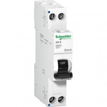 Дифференциальный автомат электронного типа SCHNEIDER ELECTRIC ACTI 9 iDif K 6КА 16A C 30МA AC