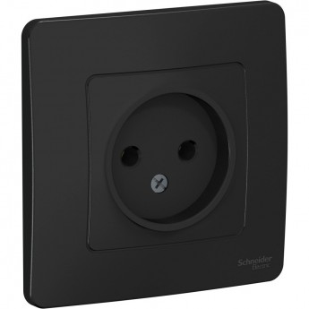 Розетка одинарная SCHNEIDER ELECTRIC BLANCA без заземления без шторок 16А, 250В, АНТРАЦИТ