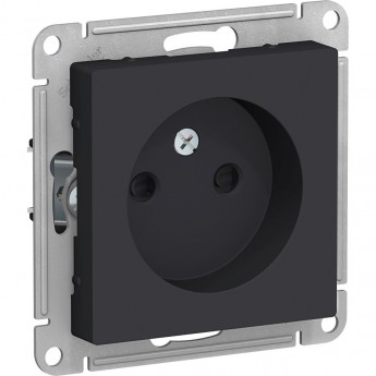 Розетка SCHNEIDER ELECTRIC ATLASDESIGN без заземления, со шторками, механизм, карбон