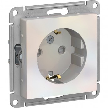 Розетка SCHNEIDER ELECTRIC ATLASDESIGN с заземлением, со шторками, механизм, жемчуг
