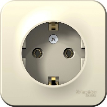 Розетка SCHNEIDER ELECTRIC BLANCA с заземлением, без шторок, 16А, 250В, молочный