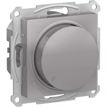 Светорегулятор (диммер) SCHNEIDER ELECTRIC ATLASDESIGN, поворотно-нажимной, LED, RC, 630Вт, механизм, алюминий