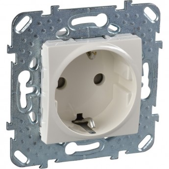 Розетка SCHNEIDER ELECTRIC UNICA с заземлением, со шторками, 16 А, 250 В, бежевый